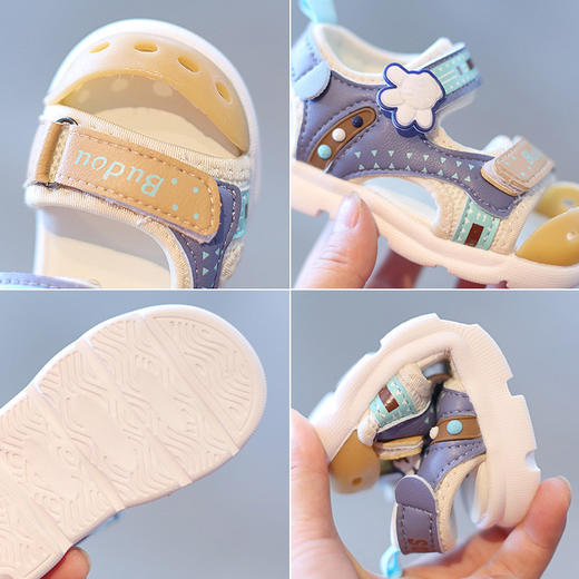 【柔软舒适，释放清夏！】宝宝凉鞋夏季儿童机能 鞋男女中小童 包头沙滩鞋学步鞋机能鞋 包头沙滩鞋-QQ 商品图3