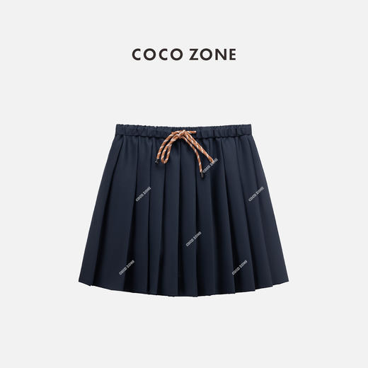 COCO ZONE 夏季简约松紧腰百褶短裙显瘦气质半裙CC1B1495 商品图0