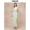 VIMAGE纬漫纪高级感缎面垂坠露背吊带礼服连衣裙秋季新款V2277801 商品缩略图2