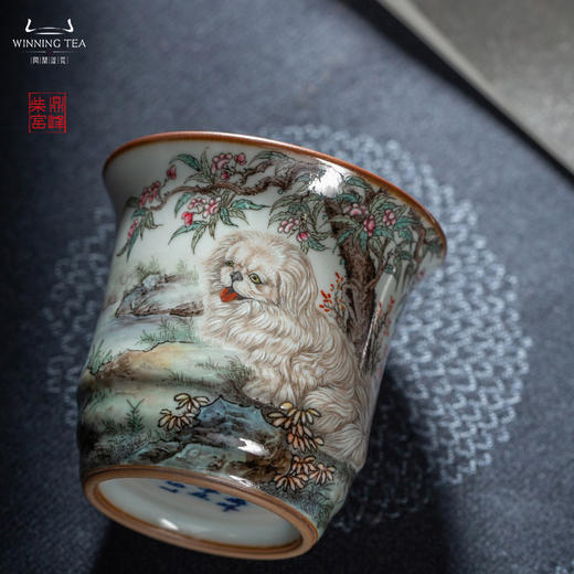 问鼎汝瓷鼎峰柴窑天青竹节杯（忠勇两全） 商品图2