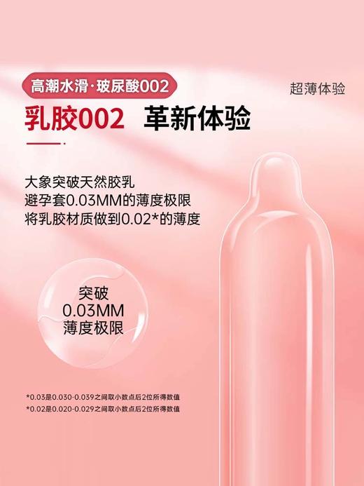 【年末亏本清仓】大象水滑小粉钻0.02避孕套华熙生物玻尿酸超薄乳胶套 商品图4