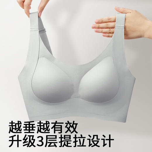 星月落歌 舒适文胸 提拉防下垂大胸显小轻薄无痕防下垂内衣女无钢圈美背文胸罩 商品图4
