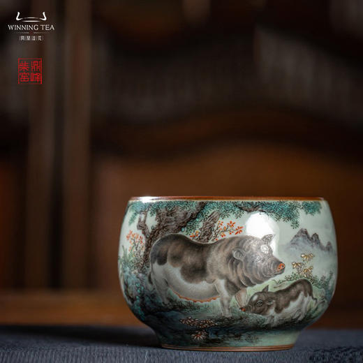 问鼎汝瓷鼎峰柴窑天青容华杯（安居招福） 商品图0