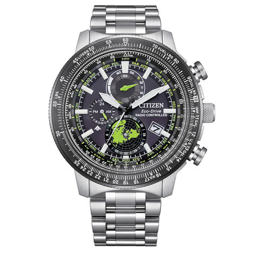 西铁城/CITIZEN不锈钢覆GIP光动能万年历 电波男表BY3006-53E 商品图1