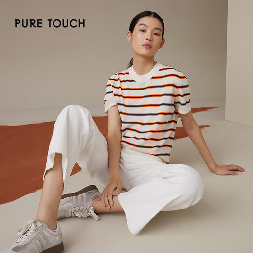pure touch女士100%精纺绵羊毛短袖针织衫1346243339 商品图1