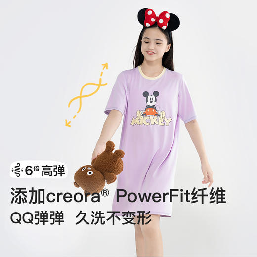 ubras旗下likeuu女童迪士尼柔软高弹透气吸湿排汗家居裙睡裙ZY 商品图3