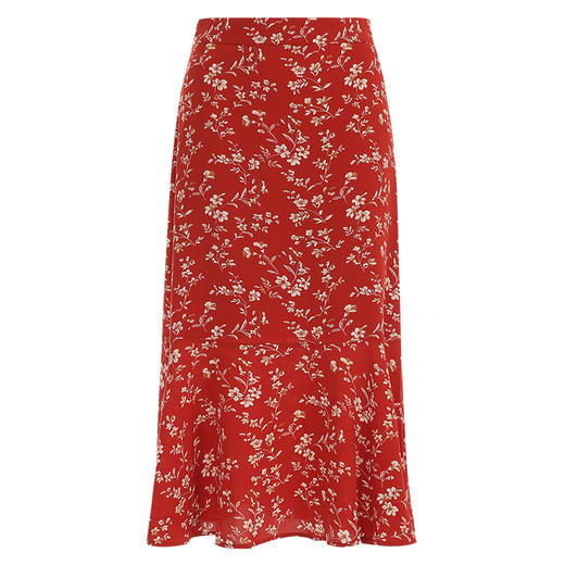 EITIE爱特爱秋季新款时尚高腰a字显瘦红色印花复古法式通勤半身裙C2406410 商品图5