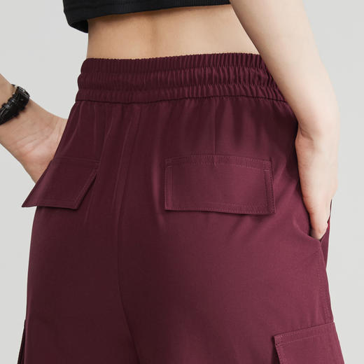 【勃肯第酒红-工装裤】逸阳夏轻薄宽松直筒束脚运动休闲裤子1212 商品图5