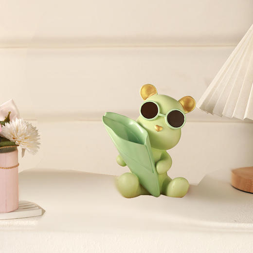 【可爱熊抱花收纳】客厅电视柜儿童房壁柜橱柜桌面摆件 卡通创意入户柜装饰 商品图6