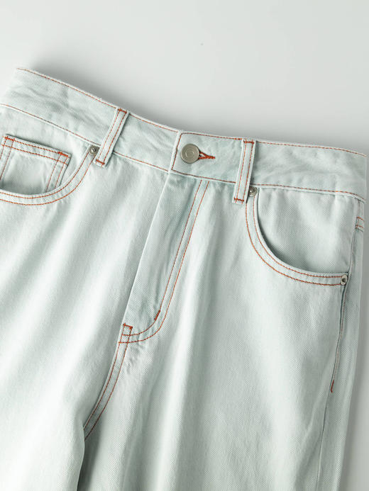 COCO ZONE 夏季设计感明线牛仔裤垂感显瘦直筒裤CC1B1307 商品图5