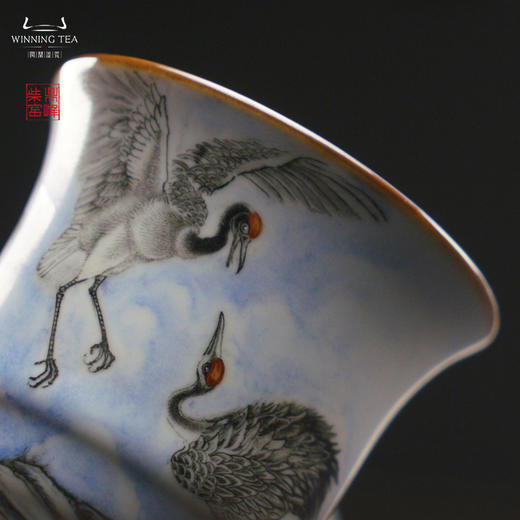 问鼎汝瓷鼎峰柴窑天青竹节杯（目成心许）（缺货） 商品图3