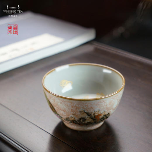 问鼎汝瓷鼎峰柴窑天青大听泉杯（唐卡） 商品图1