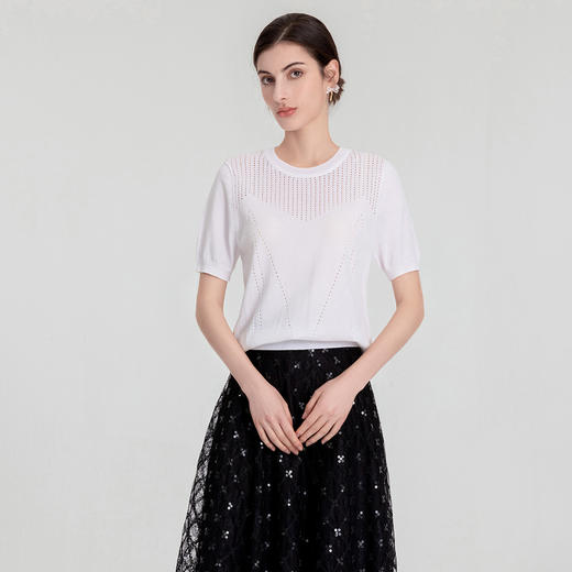 司歌针织衫宽松圆领短袖上衣G891178y 商品图0