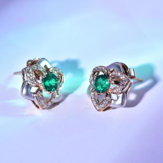【绽放】祖母绿耳钉-CB12304130 商品图2