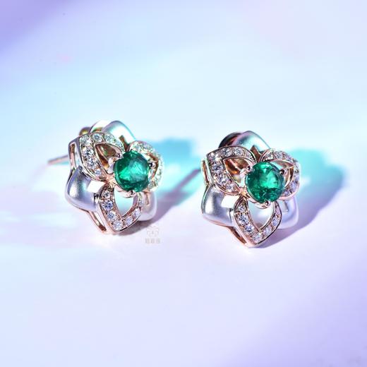 【绽放】祖母绿耳钉-CB12304130 商品图3