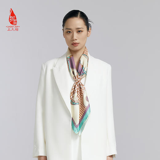 SAINTJOY/上久楷 真丝方巾   链锁千羽   FJS24011 商品图7