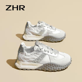 ZHR则则2025新款百搭休闲厚底时尚百搭松紧带透气德训鞋