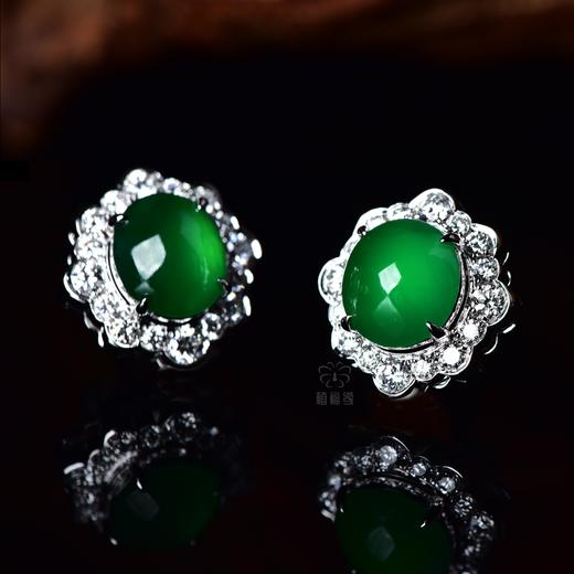 【至臻】满绿翡翠耳钉-EZ12406002 商品图2