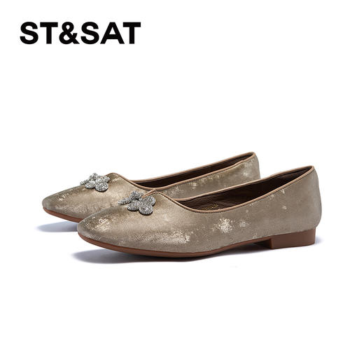 星期六黑色绒面盘口结舒适低跟单鞋SSC3111090 商品图7