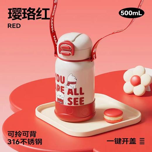 希乐扣保温杯儿童316不锈钢学生吸管保温杯500ml 商品图4