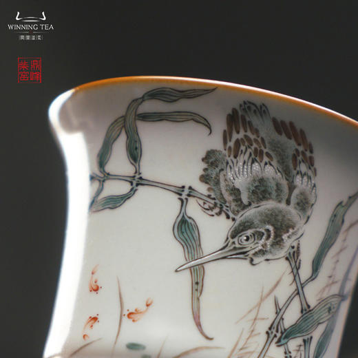 问鼎汝瓷鼎峰柴窑天青竹节杯（秋月春风） 商品图1