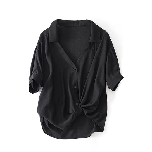 裁缝学苑AQ55设计感打结宽松V领短袖衬衫纸样女装衣服衬衣样板图 商品图3