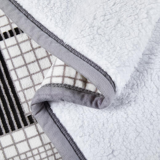 Hugo Boss LOGO格纹羊羔绒毯 140×180cm 商品图4