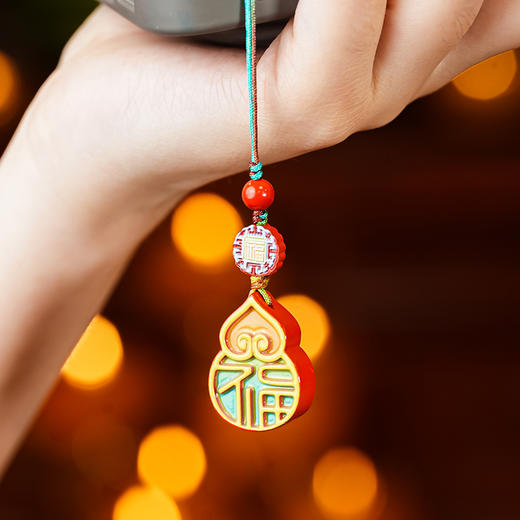 含辰砂工艺品朱砂设计款葫芦手机挂 商品图1