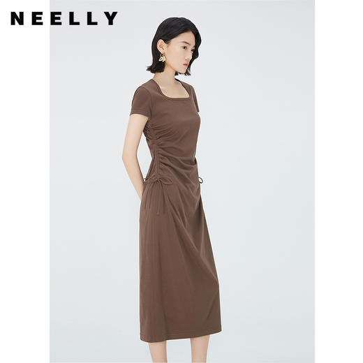 NEELLY2024新款收腰夏季短袖法式高端气质连衣裙N24061Y01198 商品图1