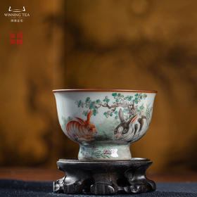 问鼎汝瓷鼎峰柴窑天青天河杯（山野逸兔）