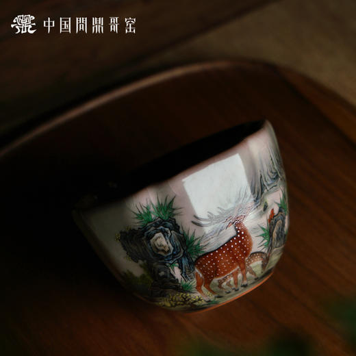 问鼎哥窑 致巧款镜花杯（梅花鹿） 商品图1
