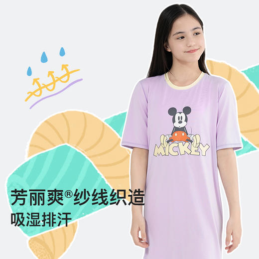 ubras旗下likeuu女童迪士尼柔软高弹透气吸湿排汗家居裙睡裙ZY 商品图2