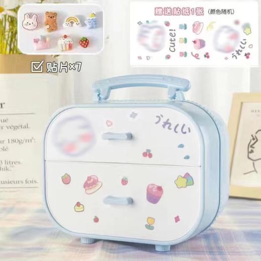 赠送贴纸贴片【既是收纳盒也是摆件】饰品收纳盒首饰头饰桌面文具化妆品盒宿舍女生学生抽屉式书桌整理，小身材大容量 双层抽屉式，文具发饰化妆品统统收纳。ry 商品图5