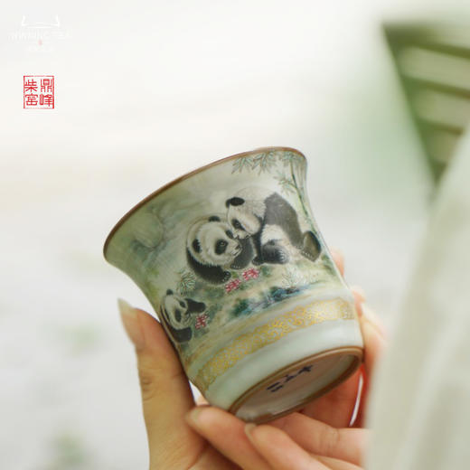 问鼎汝瓷鼎峰柴窑天青竹节杯（竹林闲戏）（缺货） 商品图1