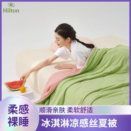 希尔顿酒店同款【凉感西瓜冻冻被】音弗A类凉感丝空调夏凉被  薄款冰丝冻冻被可机洗 商品图1
