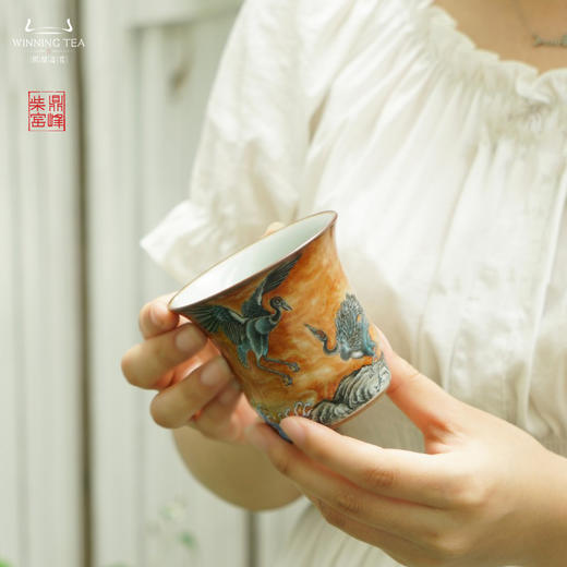 问鼎汝瓷鼎峰柴窑天青竹节杯（海上鹤音） 商品图1