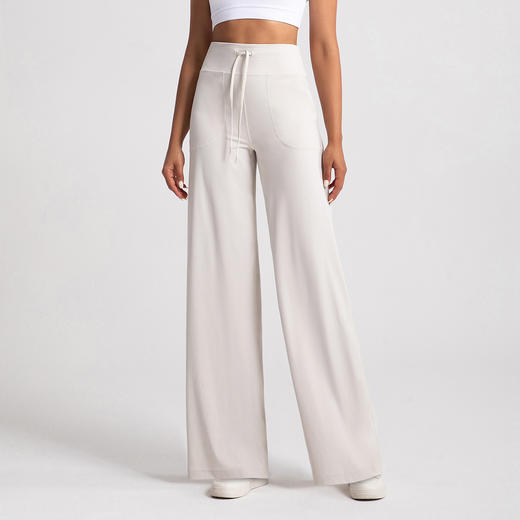 跃牌【倚窗听雨】系列 宽松直筒裤女裸感抽绳瑜伽长裤CK052 商品图2