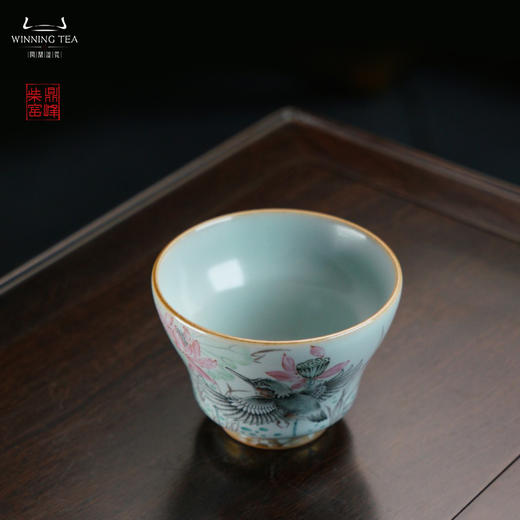 问鼎汝瓷鼎峰柴窑天青馥郁杯（荷塘月色） 商品图1