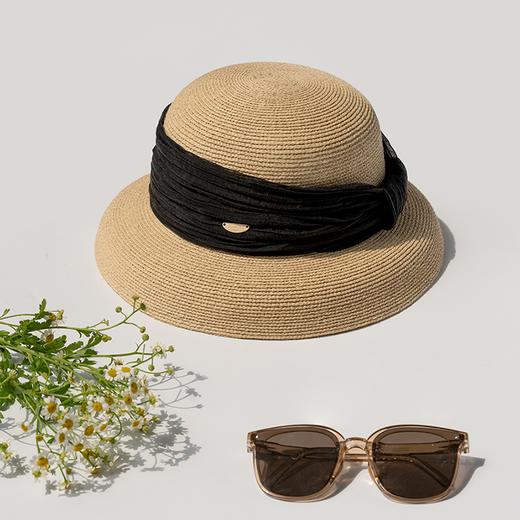 CX259疯帽子 拉菲草帽渔夫帽盆帽灯罩帽时尚遮阳防晒出游百搭女24新夏 商品图3