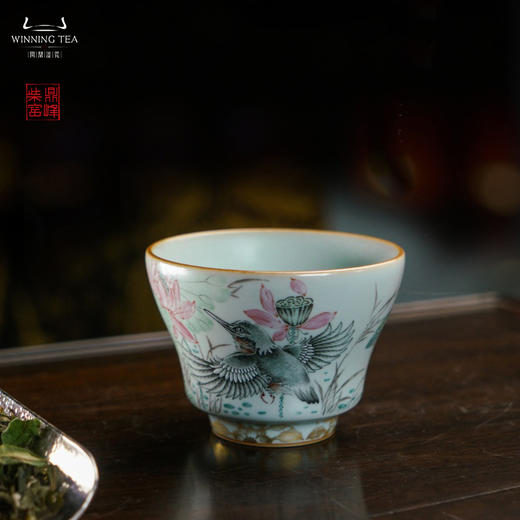 问鼎汝瓷鼎峰柴窑天青馥郁杯（荷塘月色） 商品图0