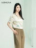 【商场同款】阿菁娜2024夏季新款新中式水墨画宽松小衫A30X202035 商品缩略图1