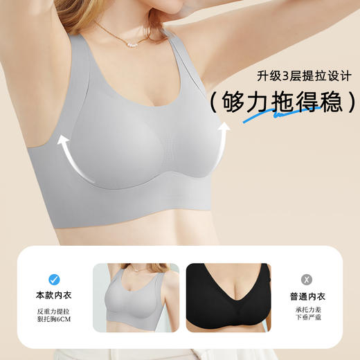 星月落歌 舒适文胸 提拉防下垂大胸显小轻薄无痕防下垂内衣女无钢圈美背文胸罩 商品图1