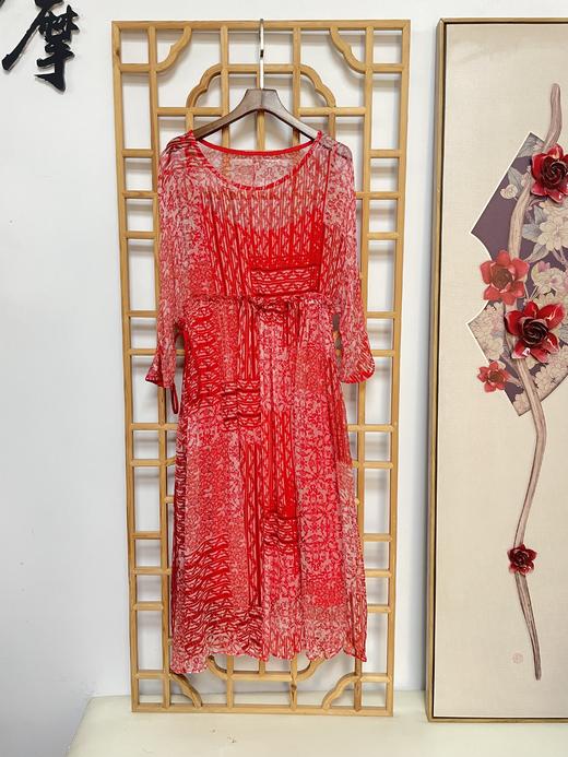 丁摩 真丝连衣裙印花时尚海边度假桑蚕丝连衣裙20-80DA499 商品图2