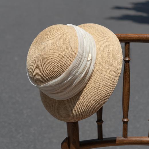 CX259疯帽子 拉菲草帽渔夫帽盆帽灯罩帽时尚遮阳防晒出游百搭女24新夏 商品图5