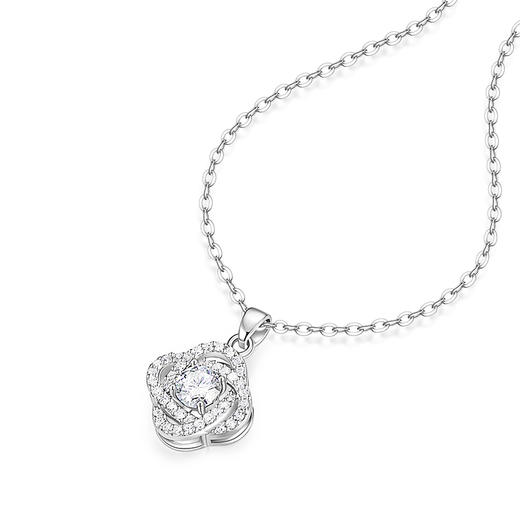 卡蒂罗/KADER 爆闪 幸运旋舞项链 925银莫桑石幸运四叶草闪耀好运设计锁骨链 满镶锆石温柔梦幻吊坠 七夕女朋友礼盒 商品图1