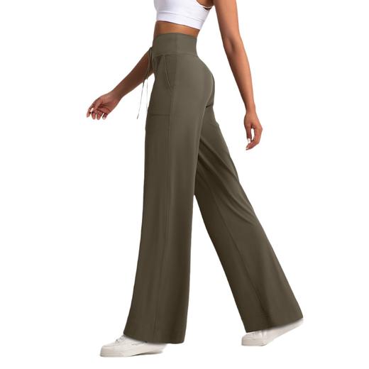 跃牌【倚窗听雨】系列 宽松直筒裤女裸感抽绳瑜伽长裤CK052 商品图3