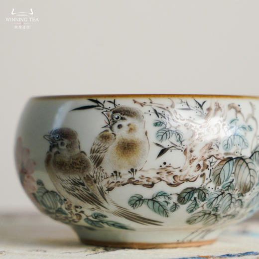 问鼎汝瓷鼎峰柴窑禅定杯（鸟语花香）（缺货） 商品图3