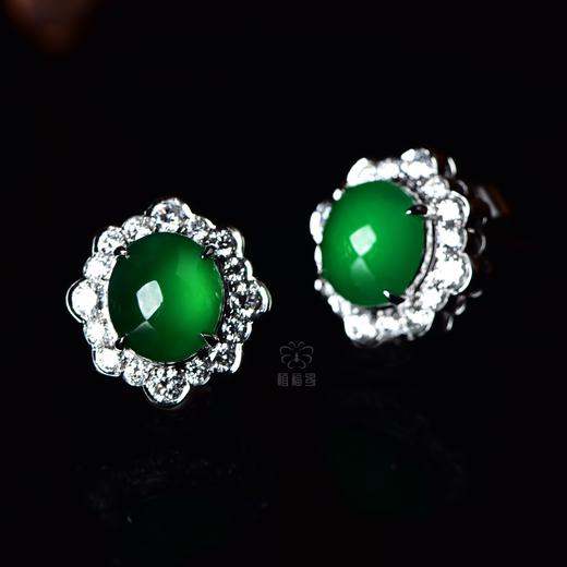 【至臻】满绿翡翠耳钉-EZ12406002 商品图4