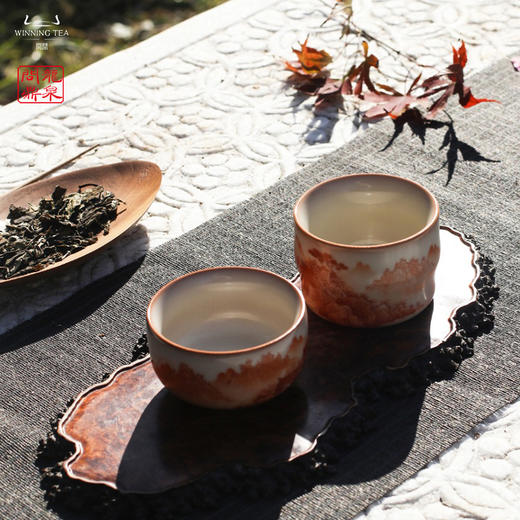 龙泉问鼎彩绘哥窑步虚杯(梵红山水)（缺货）集玉杯(梵红山水)（缺货） 商品图3