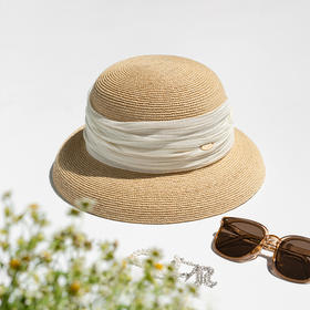 CX259疯帽子 拉菲草帽渔夫帽盆帽灯罩帽时尚遮阳防晒出游百搭女24新夏